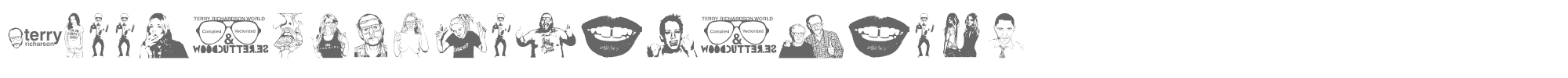 Sample characters Terry Richarson World Font